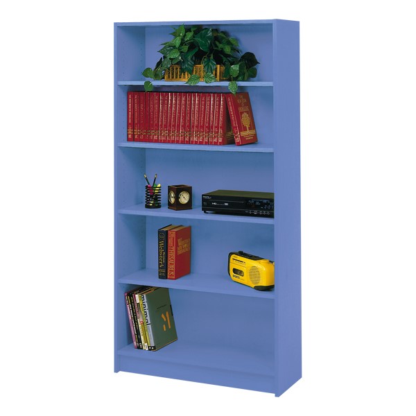 Stevens Industries Laminate Bookcase<br>72" high unit shown in Morning Blue